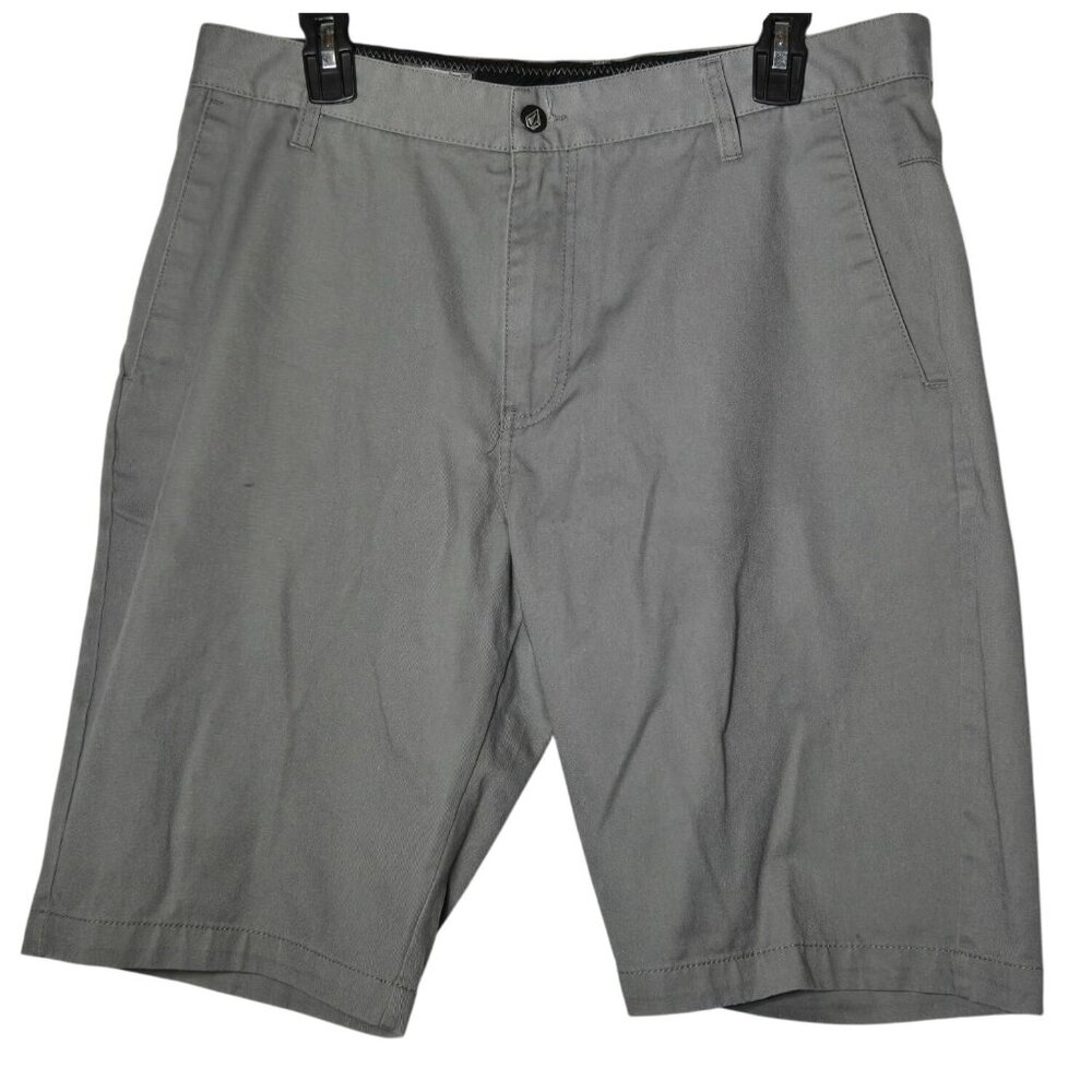 Volcom Mens Gray Chino‎ Shorts Size 33 Neutral Skater Summer Casual Grey Pockets